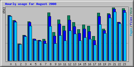 Hourly usage for August 2008